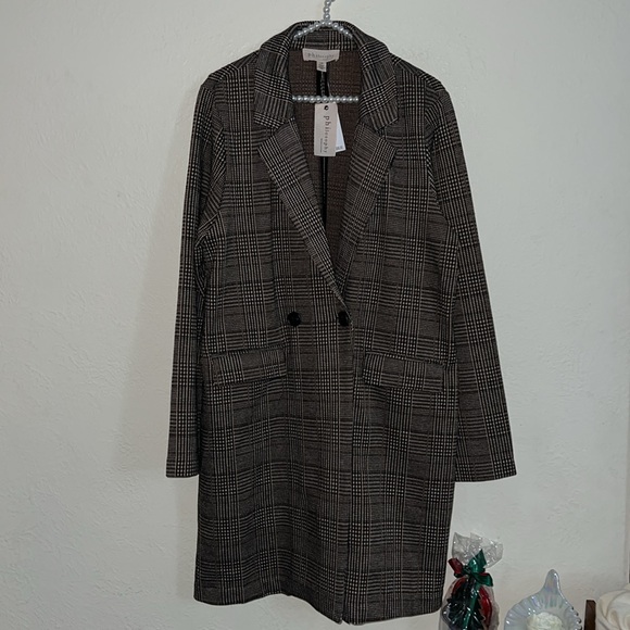 Philosophy Plaid Long Blazer Jacket nwt - Picture 3 of 8